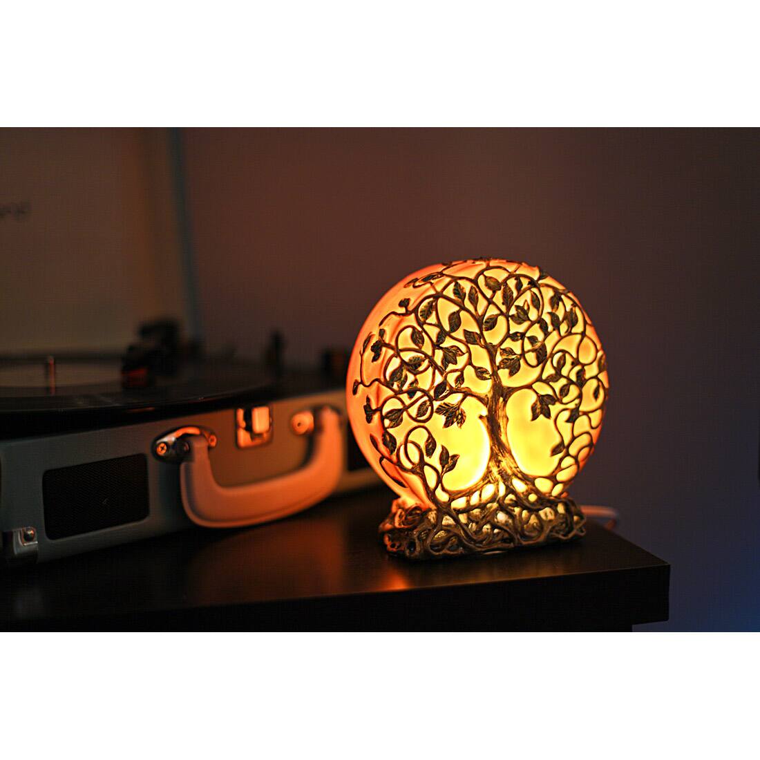 Alt View 3. Zeckos - Glowing Orange Tree of Life Plug-In Night Accent Light 6.25 inch - Orange.