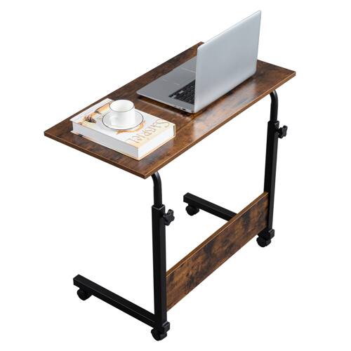 Alt View 5. Winado - Laptop Table Stand Rolling Cart Computer Desk Sofa Bed Adjustable 27.5"- 37.8" - Brown.