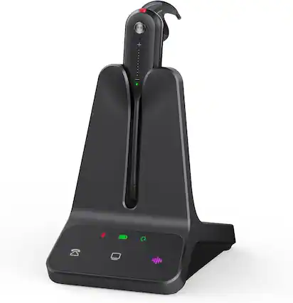 Front. Yealink - Yealink 1208711 DECT Mono Wireless Headset WH63 E2 Teams Certified - Black.