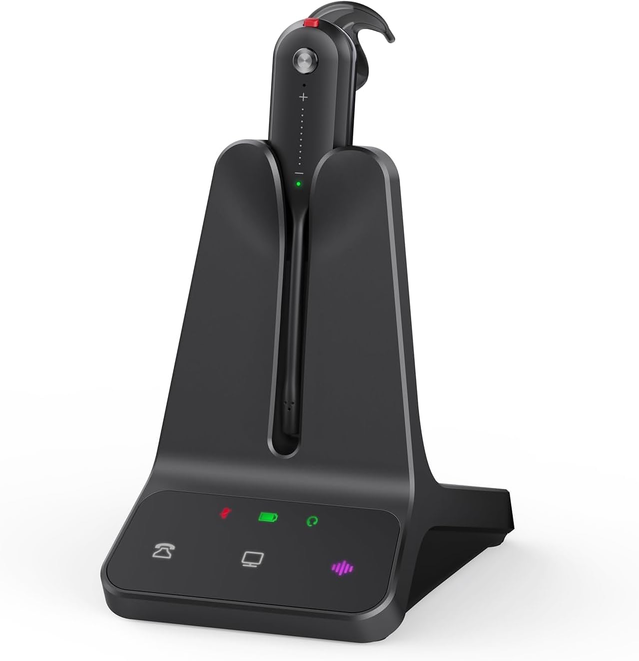 Front. Yealink - Yealink 1208711 DECT Mono Wireless Headset WH63 E2 Teams Certified - Black.