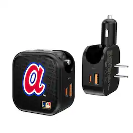 Keyscaper - Atlanta Braves Team Dual Port USB Car & Home Charger - Multicolor