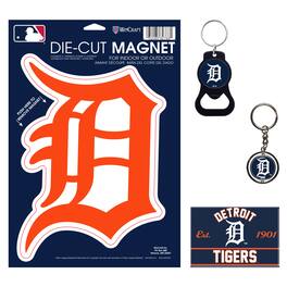 WinCraft - Detroit Tigers 4-Pack Key Rings and Magnets Set - Multicolor