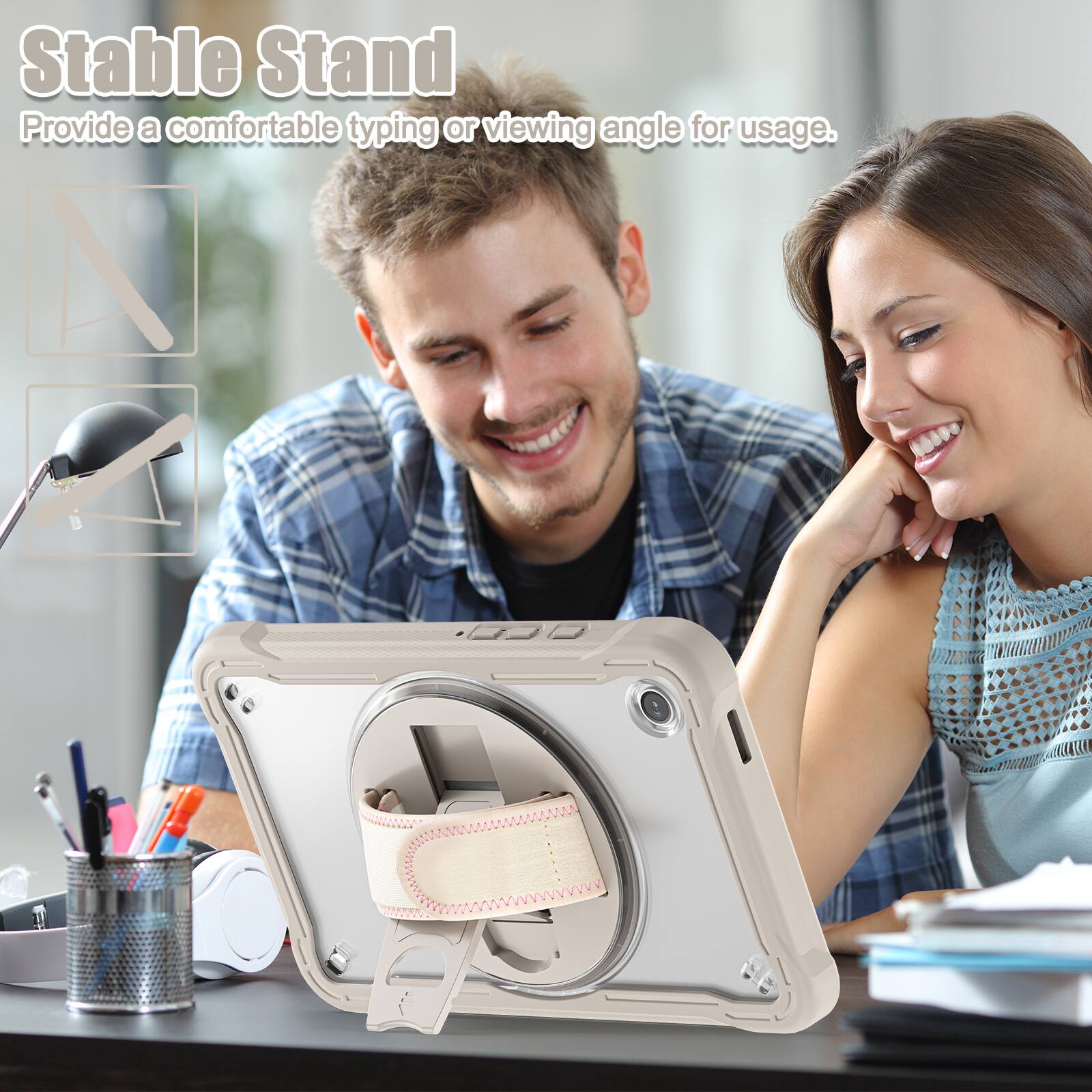 Stable Stand  
Provide a comfortable typing or viewing angle for usage.