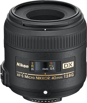Front. Nikon - AF-S DX Micro-NIKKOR 40mm f/2.8G Macro Lens - Black.