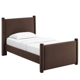 Modway - Rael Performance Velvet Twin Platform Bed - Brown
