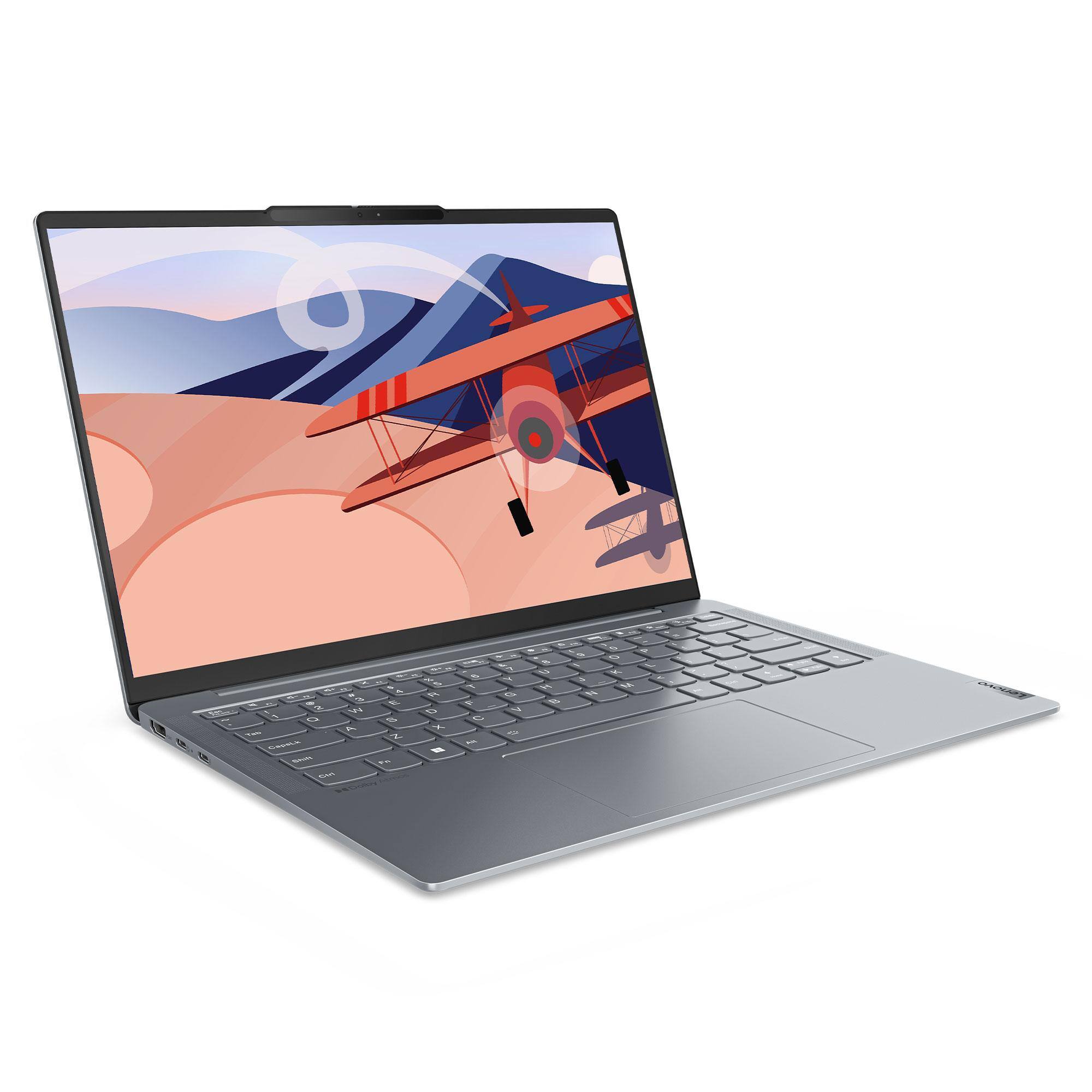 Angle. Lenovo - Lenovo Slim 7 14IRP8 14" 2.8K Touch Laptop Intel i7-1360P 16GB 1TB SSD W11H (French / English) - Misty Grey.