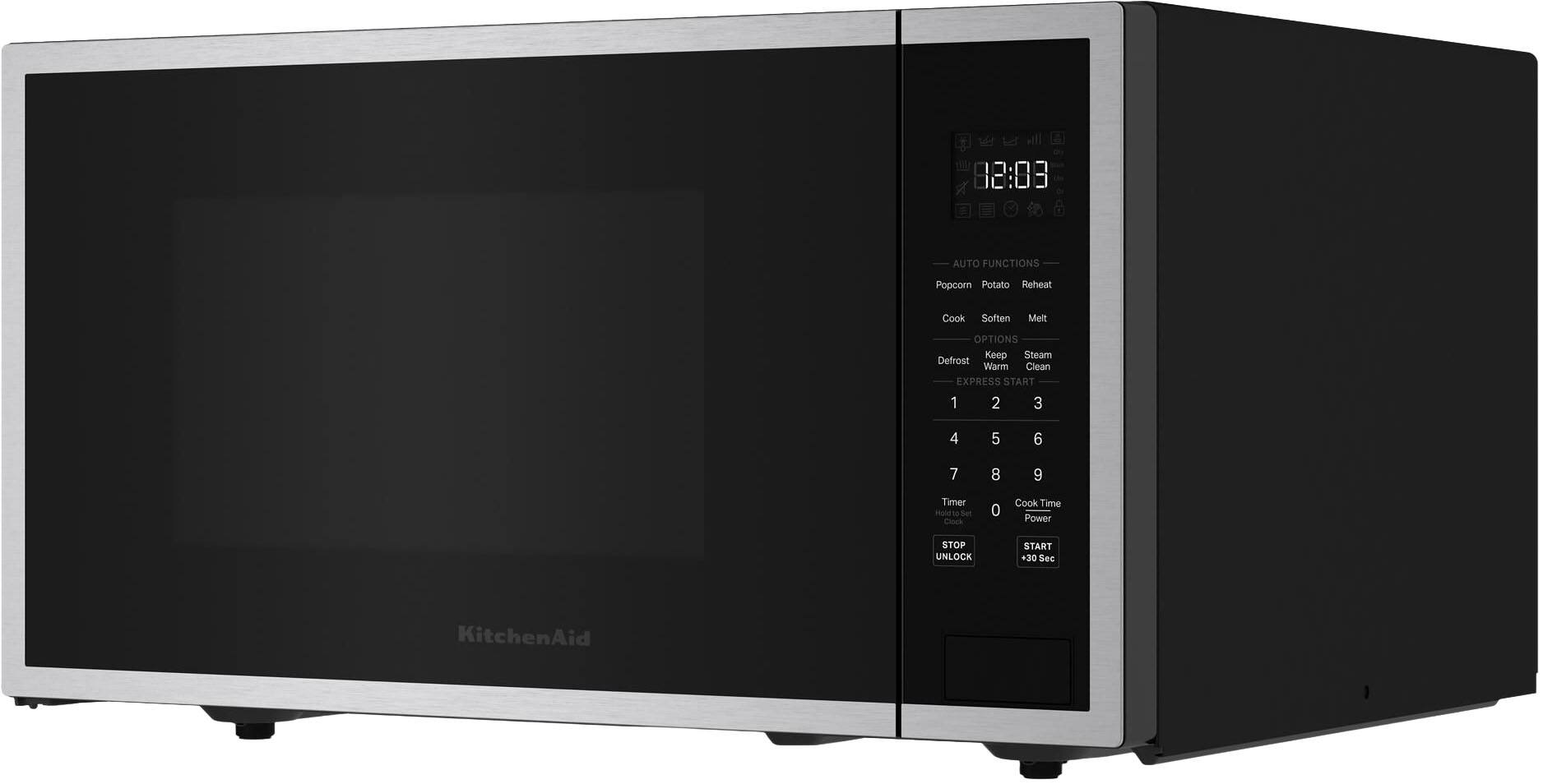 Sure, here is the corrected and grouped text from the image:

---

**AUTO FUNCTIONS**
- Popcorn
- Potato
- Reheat
- Cook
- Soften
- Meat

**OPTIONS**
- Defrost
- Keep Warm
- Steam
- Clean

**EXPRESS START**
1 2 3
4 5 6
7 8 9

**Timer Set**
0

**Cook Time Power**

**STOP**

**UNLOCK**

**START**

**+30 Sec**

---

This text is organized according to the layout and labels on the microwave control panel.