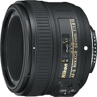Nikon - AF-S NIKKOR 50mm f/1.8G Standard Lens - Black - Front_Standard