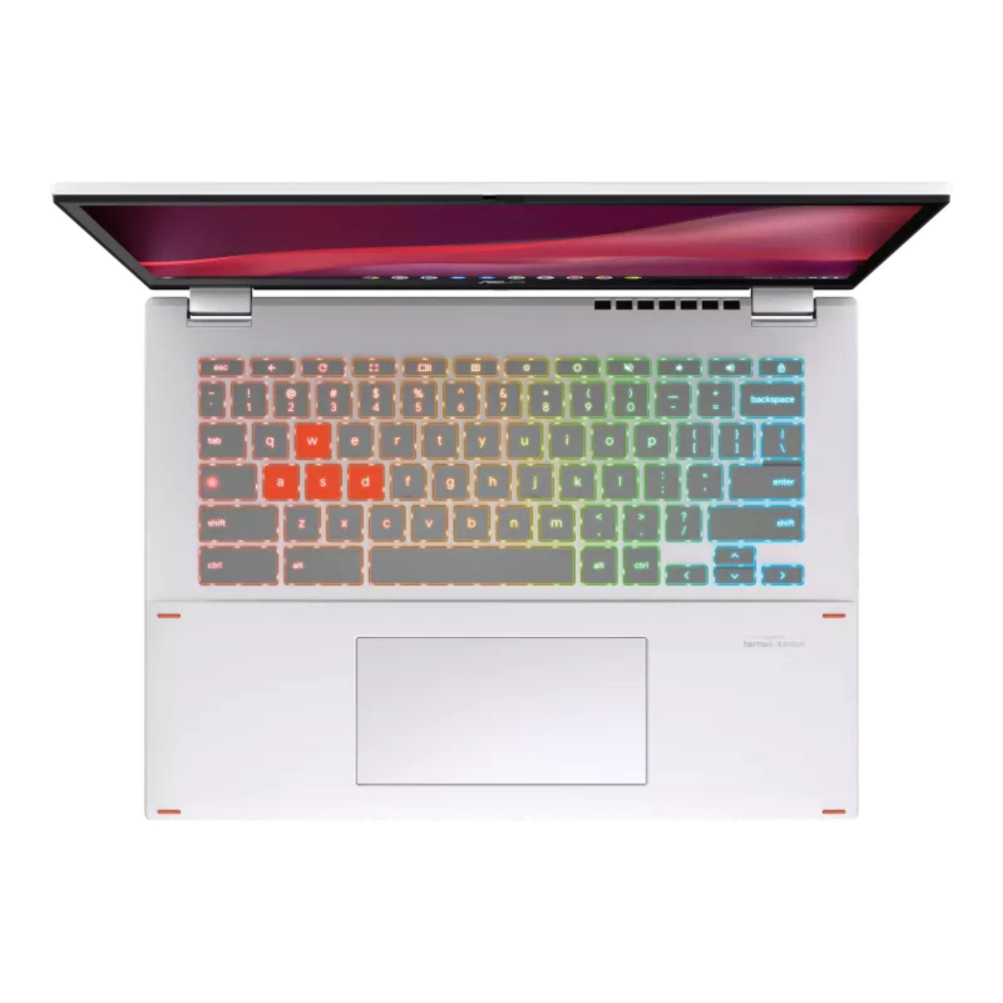 Alt View 4. ASUS - Chromebook CX34 Flip 14" WUXGA Touch Intel Core i3-1215U 1.2 GHz up to 4.4 GHz 8GB 128GB SSD Chrome OS Laptop - White.