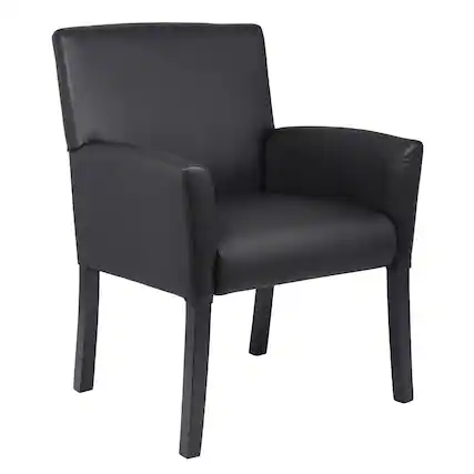 Front. Boss Office Products - Office Products Vinyl Guest Chair - Black.