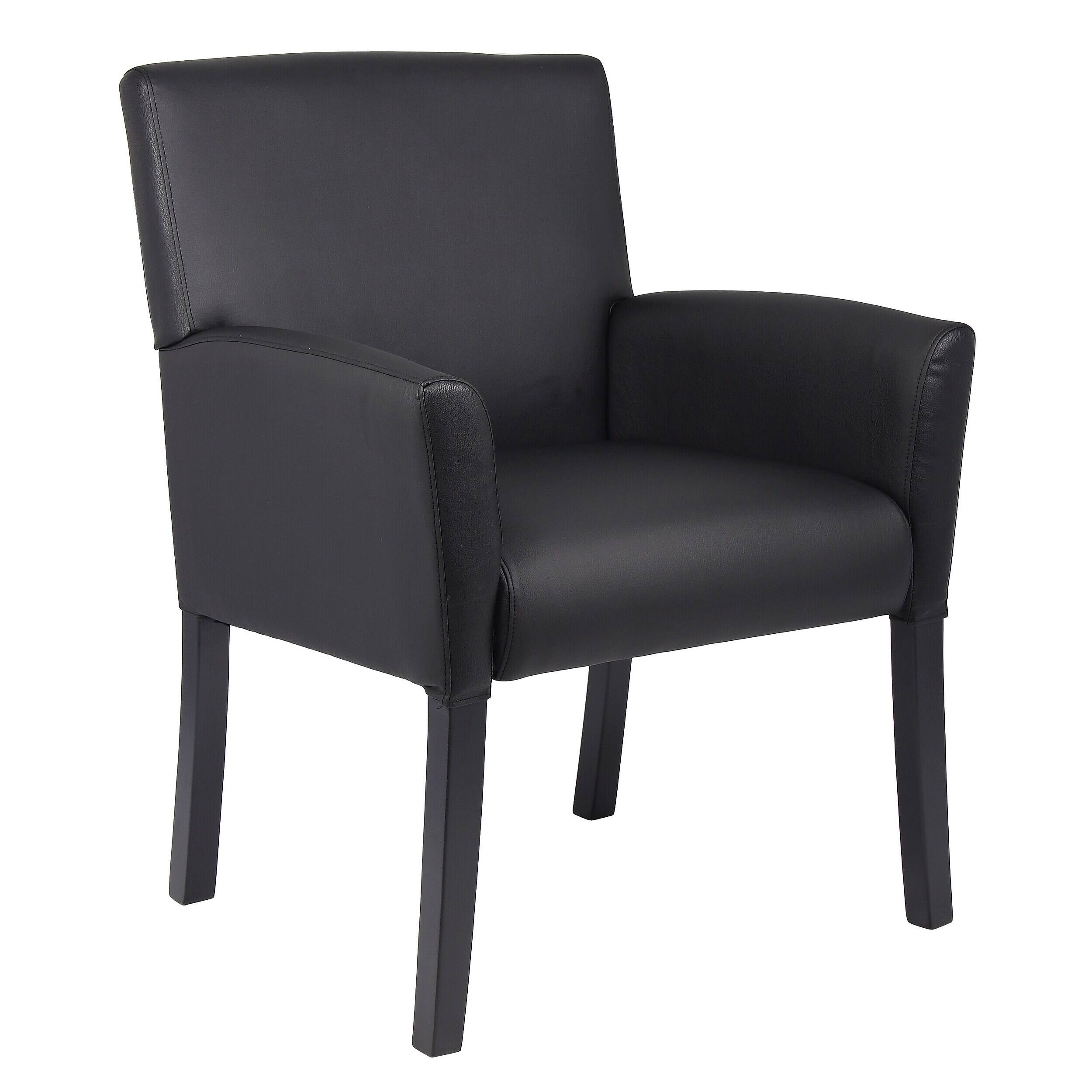 Front. Boss Office Products - Office Products Vinyl Guest Chair - Black.