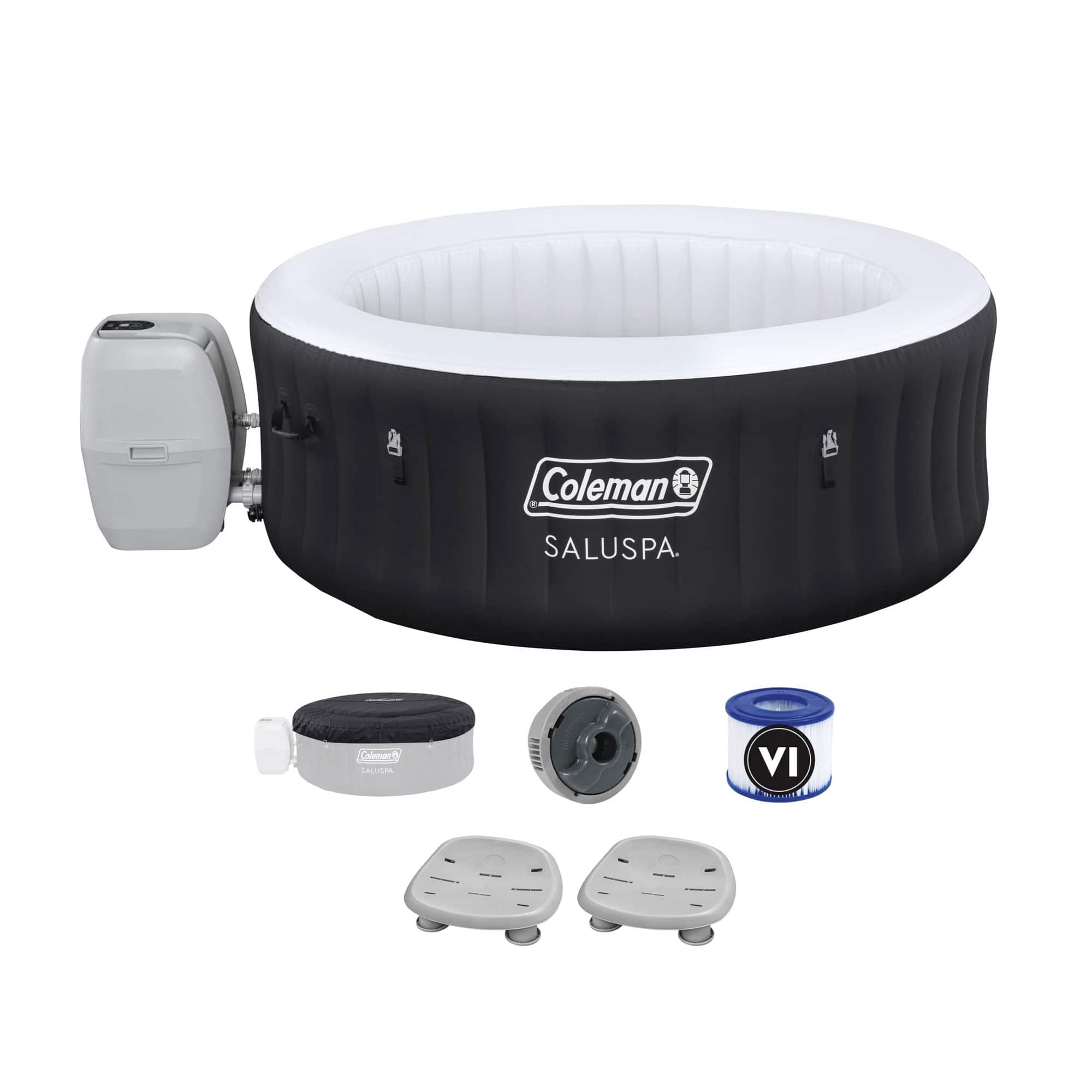 Bestway - Coleman Miami AirJet Inflatable Hot Tub with 2 SaluSpa Non-Slip Spa Seat - Black price history on PriceWatchPro