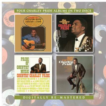 Sure, here is the corrected and grouped text:
---
**MGM**
**FOUR CHARLEY PRIDE ALBUMS ON TWO DISCS**
- **CHARLEY PRIDE**
- **the country way**
- **PRIDE OF COUNTRY MUSIC**
- **COUNTRY CHARLEY PRIDE**
**DIGITALLY RE-MASTERED**
---