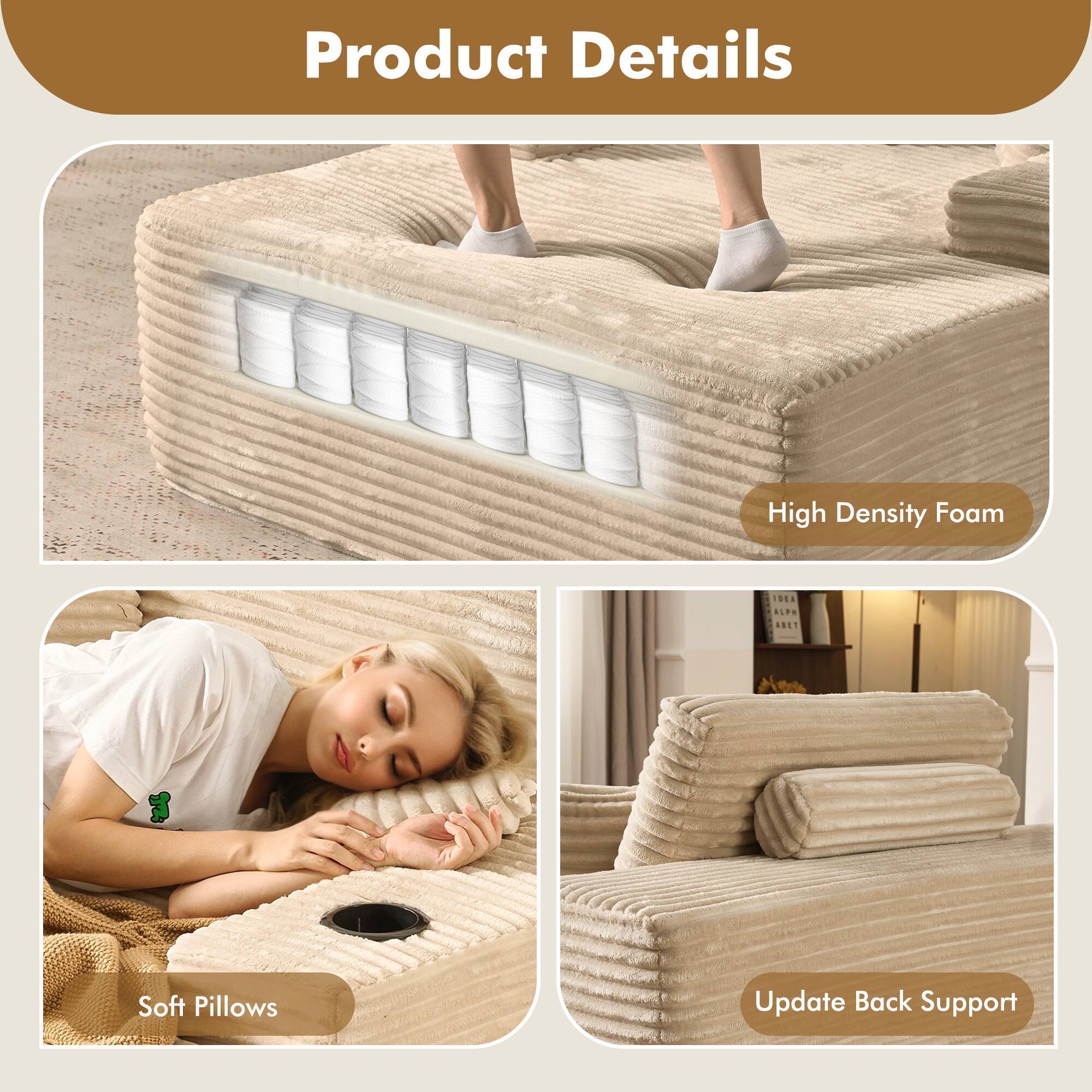 Product Details

- High Density Foam
- Soft Pillows
- Update Back Support