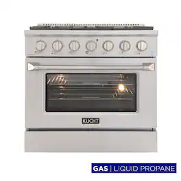 Kucht - 36 in. 5.2 cu. ft. Propane Gas Range with Sealed Burners and Convection Oven in Stainless Steel - Stainless Steel
