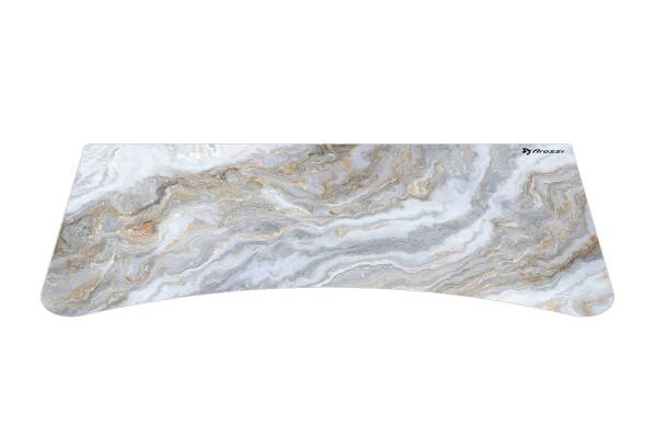 Front. Arozzi - Arozzi Full-Surface, Interchangeable, Water-Resistant, and Washable DeskPad with Stitched Edges - D032 ( White Marble ) - White.