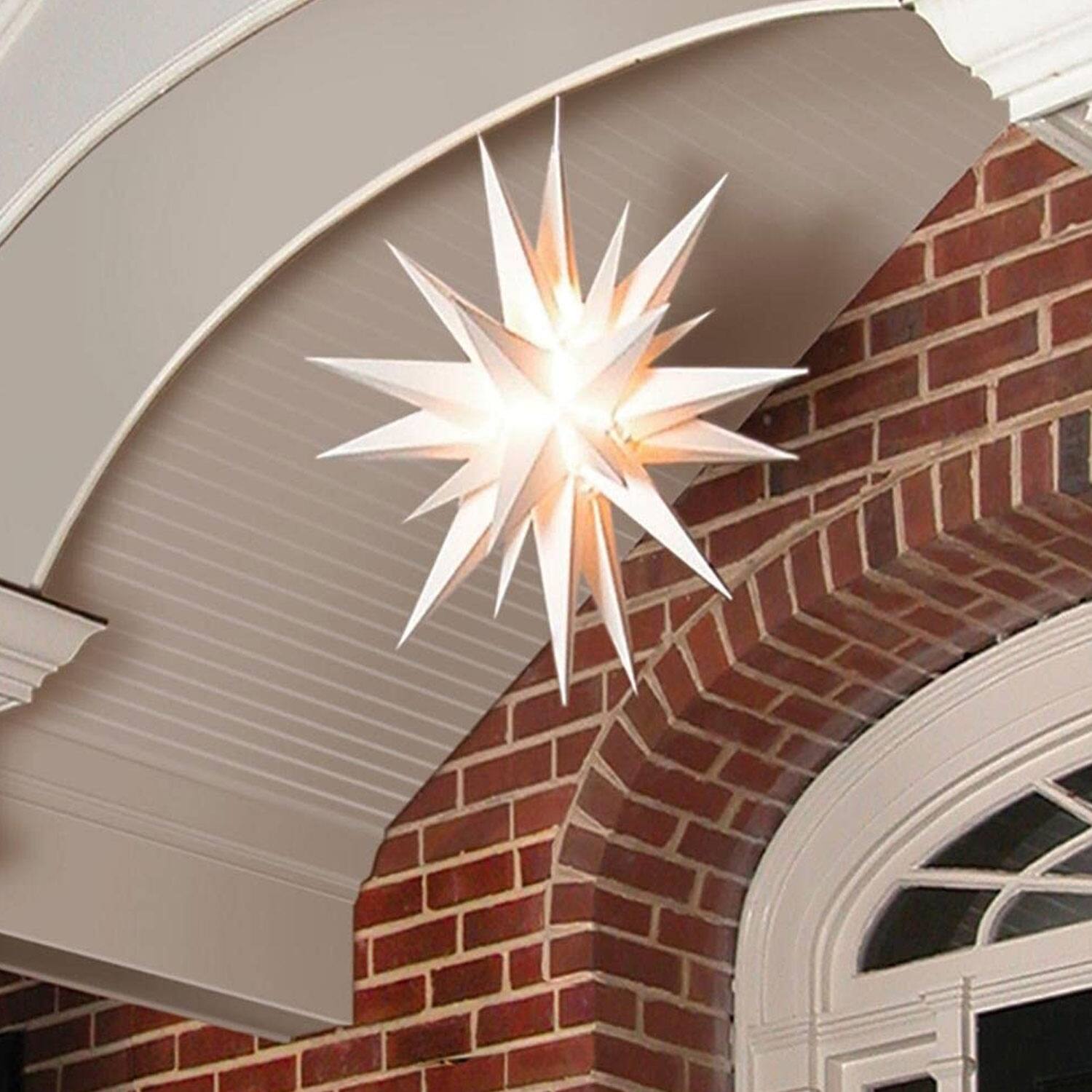 Alt View 4. Keystone Holiday - Keystone Holiday Outdoor 21" Prelit LED Christmas Holiday Star, White - Multicolor.