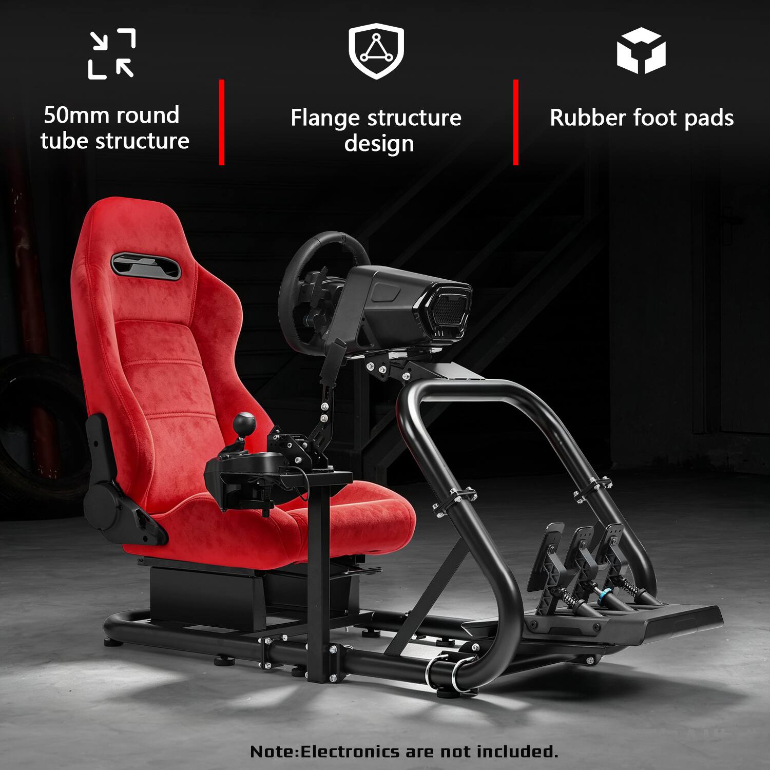 Dardoo Racing Simulator Cockpit with Red Suede Seats, Suitable for ...