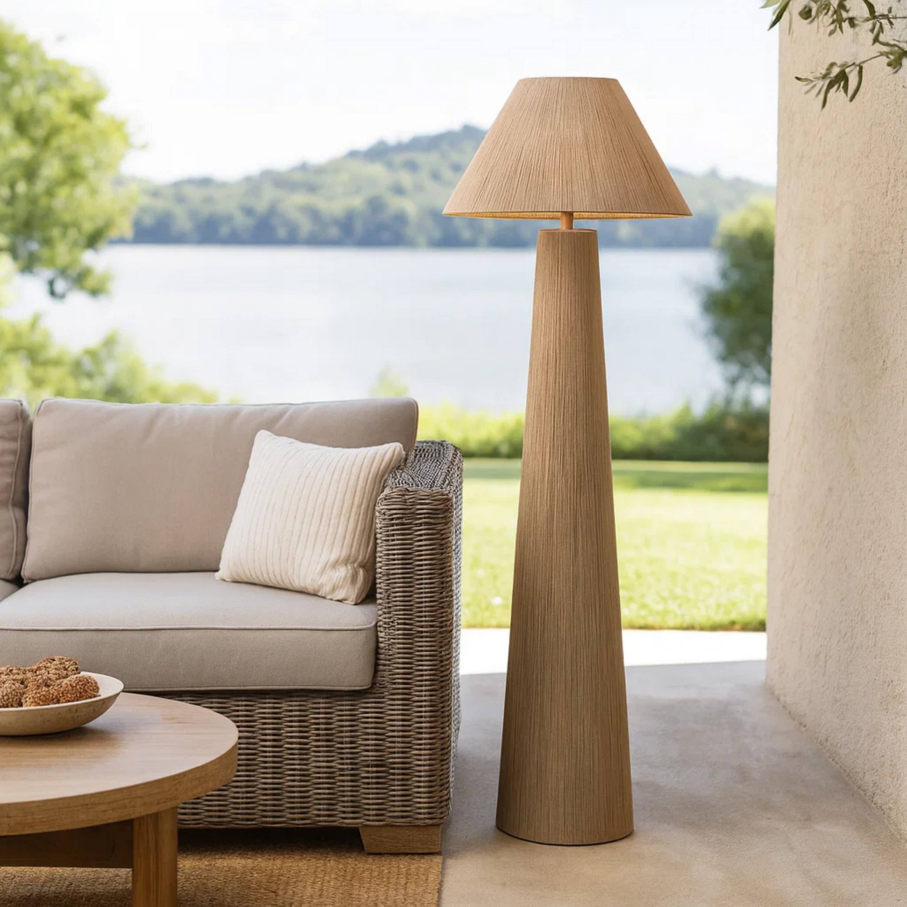 Alt View 2. Manhattan Lane - Teny Accent Floor Lamp, Tapered Shade, Jute Wrapped Base 61 Inch.