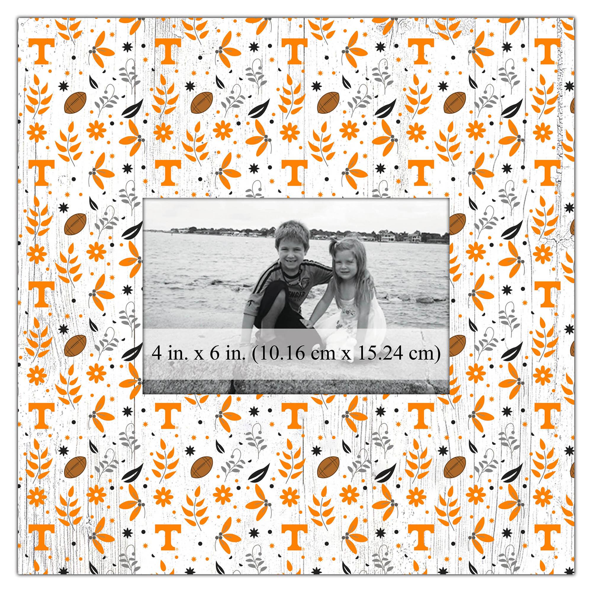 Tennessee Volunteers 10'' x 10'' Floral Pattern Frame