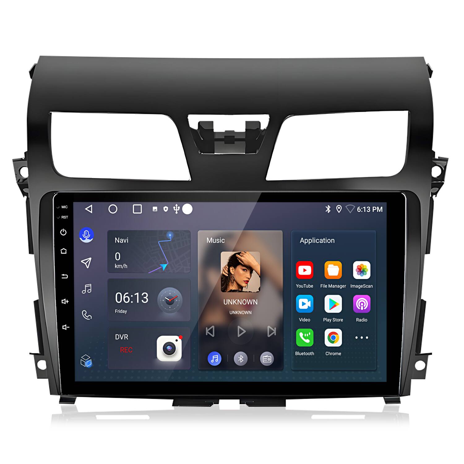 Junsun - For Nissan Altima 2013-2018 10" Android 14 2+64GB carplay Car Stereo Radio Bluetooth GPS Navi WIFI RDS SWC DSP FM - Black