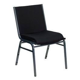 Emma + Oliver - Heavy Duty Reception/Guest Stack Chair - Black Patterned Fabric