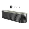 Front. VEVOR - Metal Raised Garden Bed, 8 x 2 x 2 ft Oval Outdoor Galvanized Planter Garden Box, Open Bottom Design - Dark Gray.