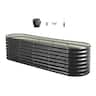 VEVOR - Metal Raised Garden Bed, 8 x 2 x 2 ft Oval Outdoor Galvanized Planter Garden Box, Open Bottom Design - Dark Gray