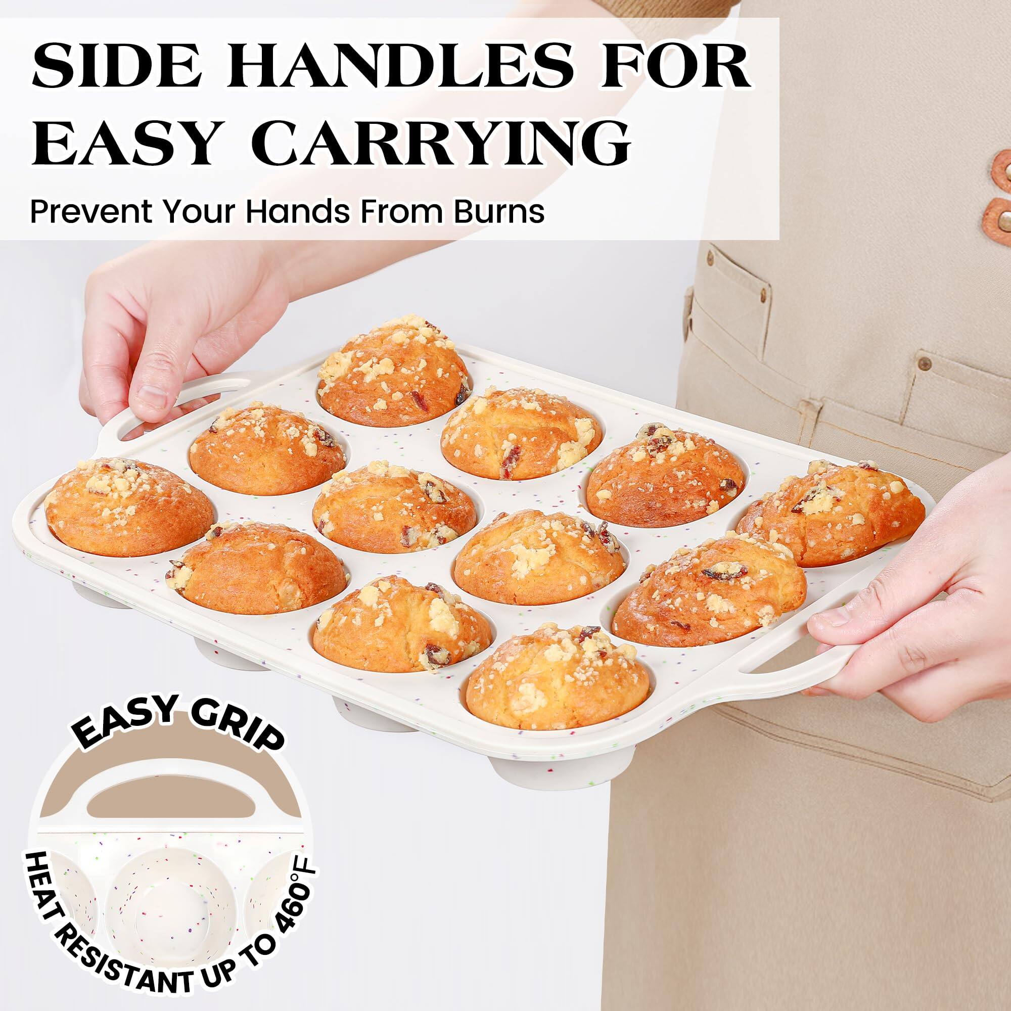 SIDE HANDLES FOR EASY CARRYING  
Prevent Your Hands From Burns  

EASY GRIP  
HEAT RESISTANT UP TO 460°F