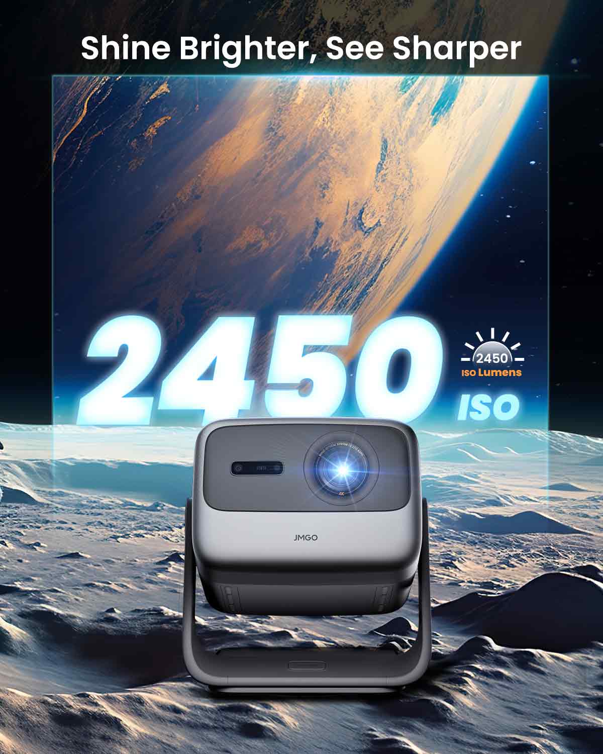 JmGO N1S Infinity 4K UHD Triple Laser Projector 2450 ISO Lumens