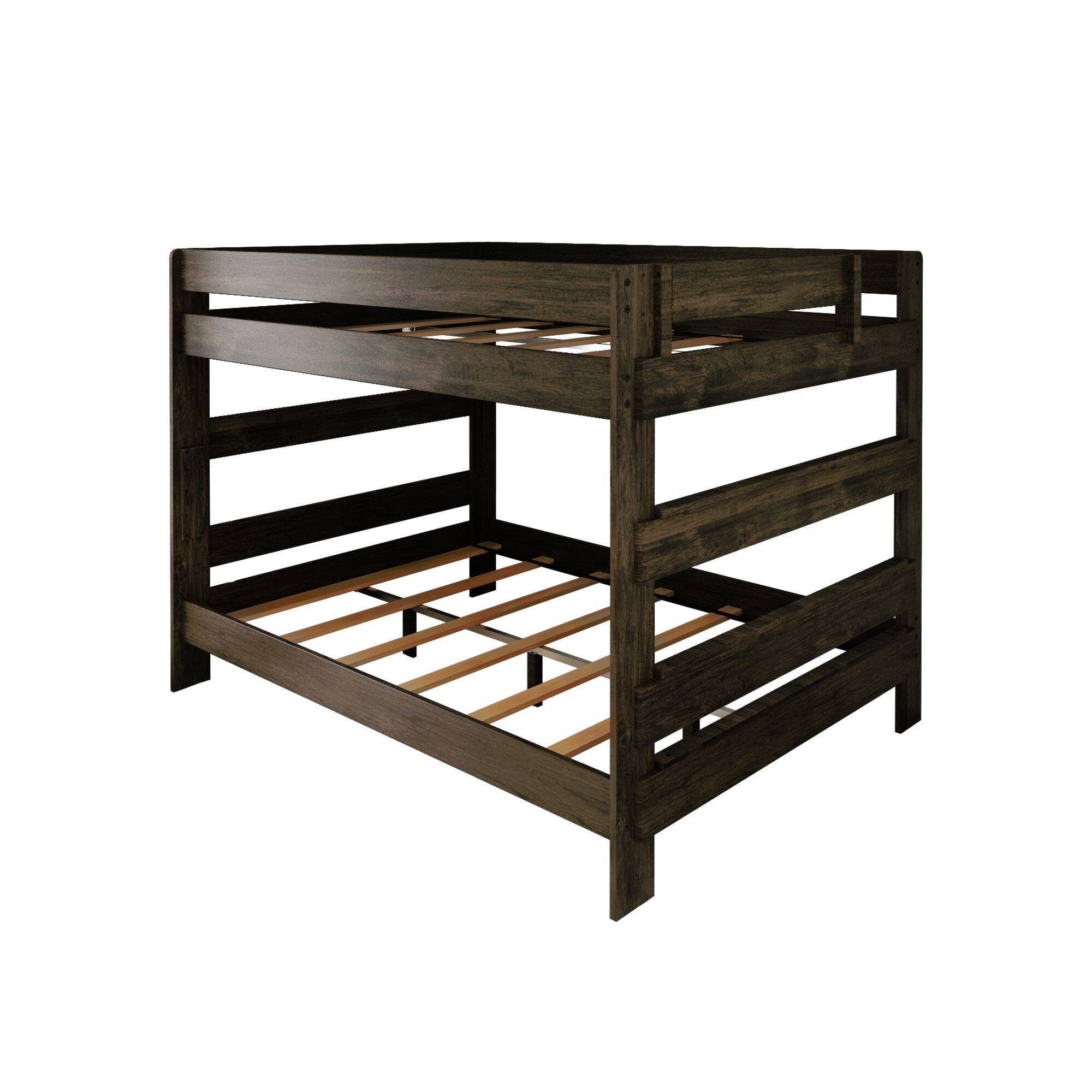 Alt View 2. Plank+Beam - Farmhouse Queen over Queen Bunk Bed, Barnwood Brown - Barnwood Brown.