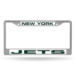 Rico Industries - New York NY Football Jets Chrome Metal Laser Cut License Plate Frame - Multi