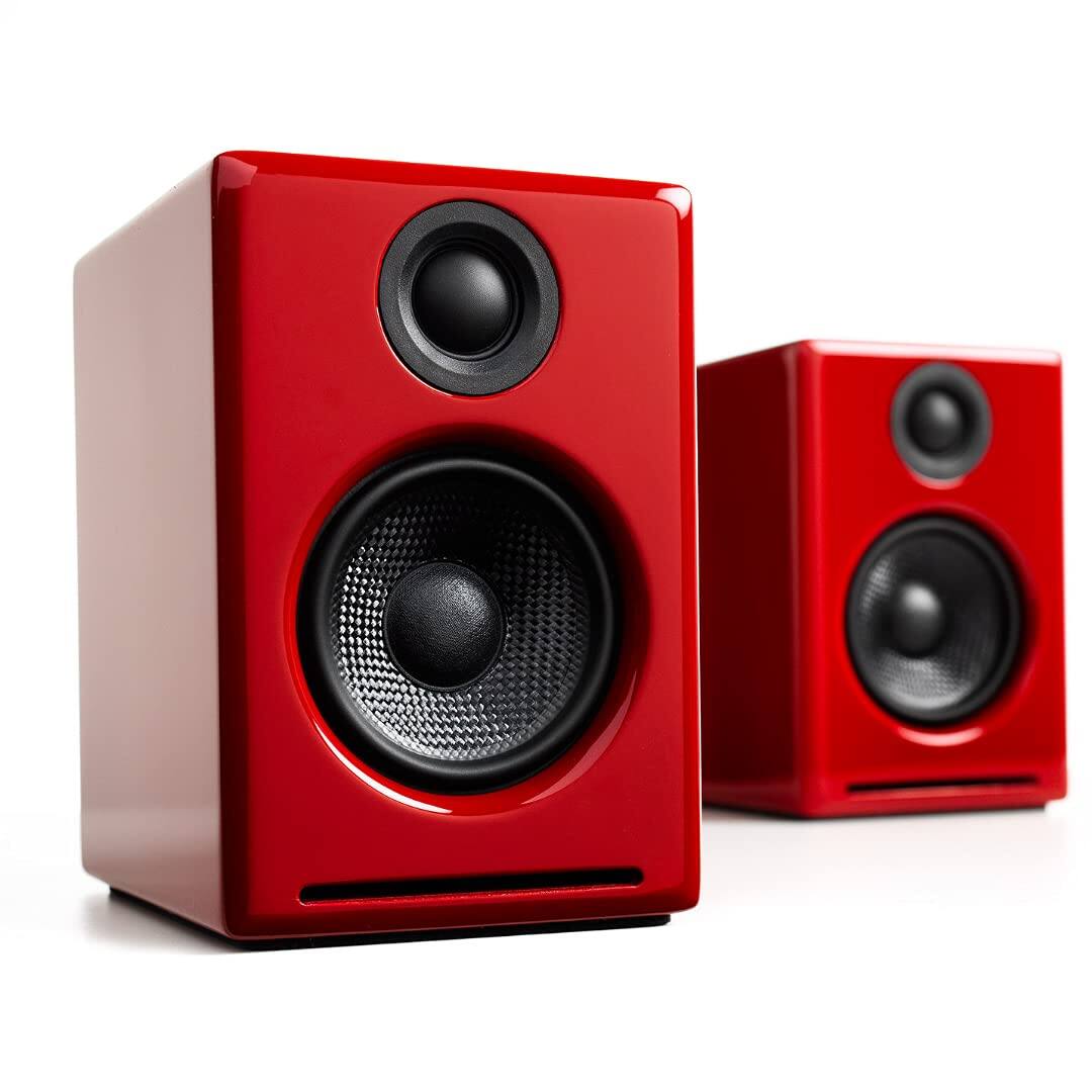 Cozy Serene - Desktop Bit Wireless Speakers Computer Music Gaming - Red-Desktop