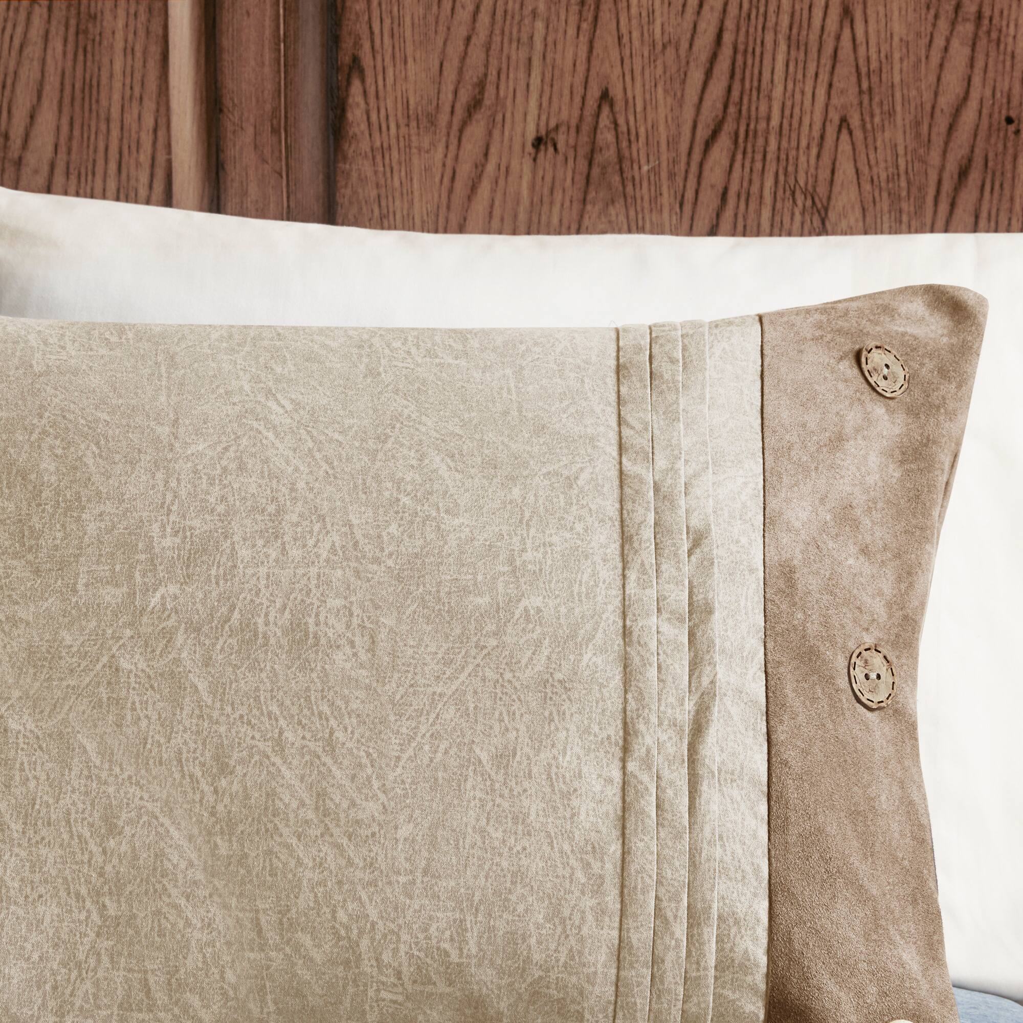 Angle. TinyHomie - 7 Piece Faux Suede Comforter Set Tan Cal King - Tan.