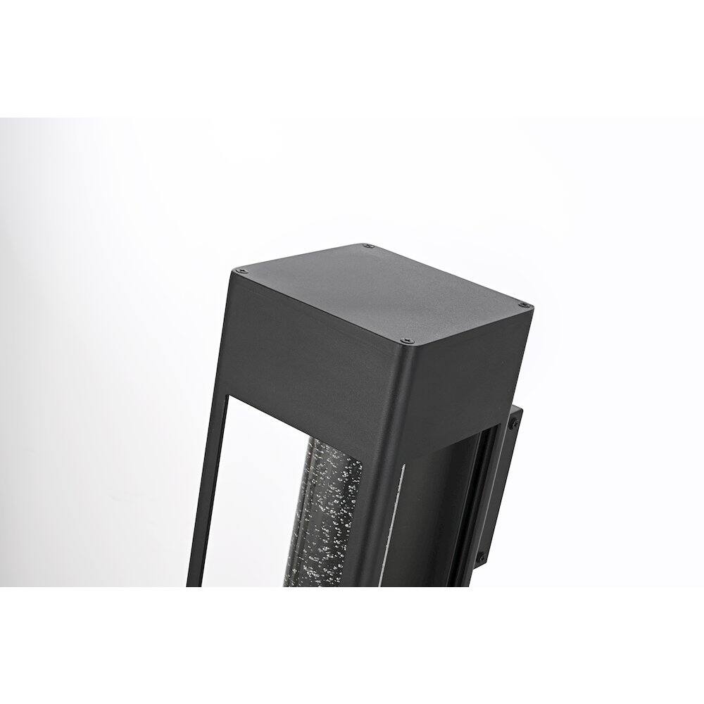 Alt View 3. Elegant Lighting - Amaris 15 inch LED Outdoor Wall sconce in Black - Black And Clear.