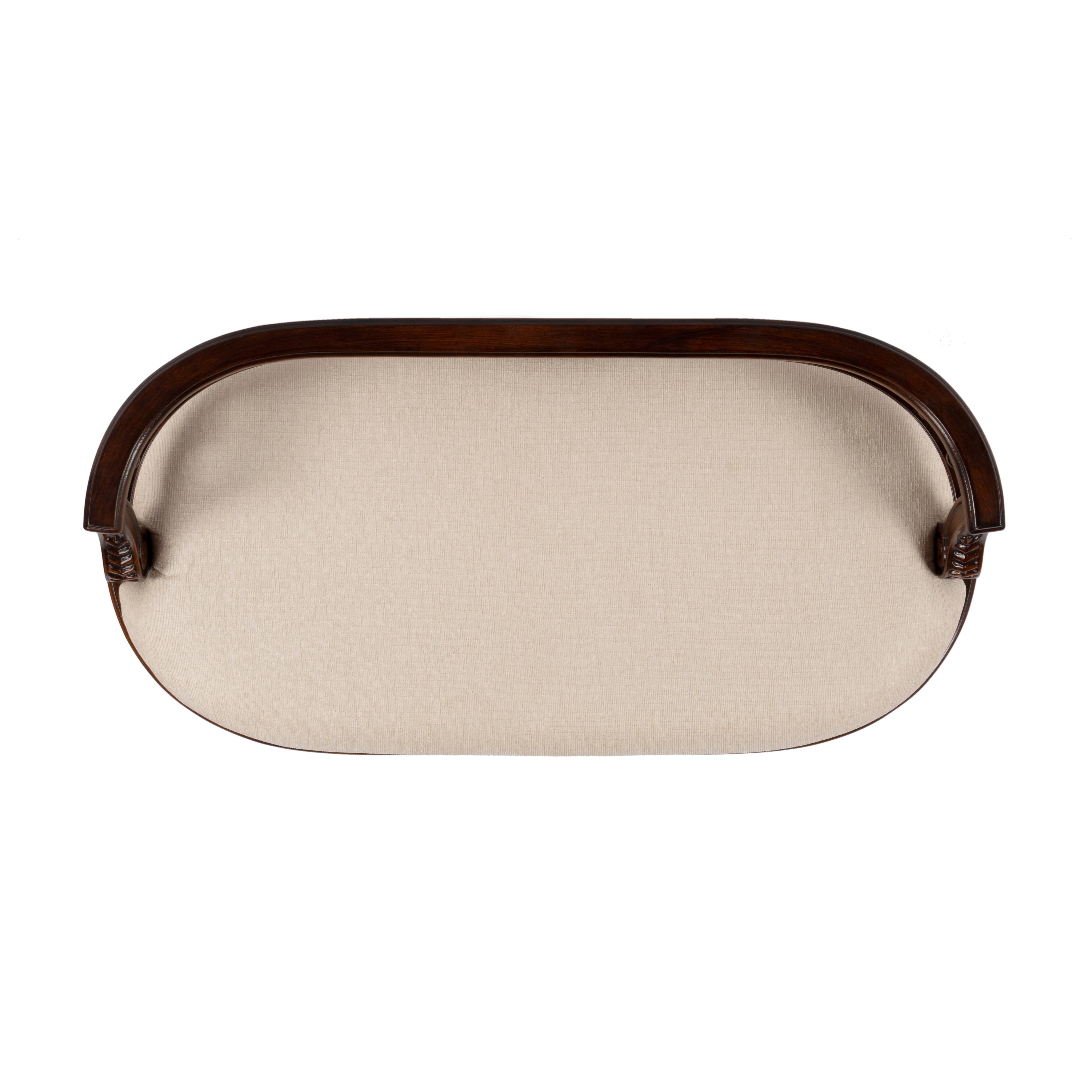 Alt View 6. Butler Specialty - Hathaway 37 in. W Oval Upholstered and Wood Traditional Low Back Accent Bench - Dark Brown.