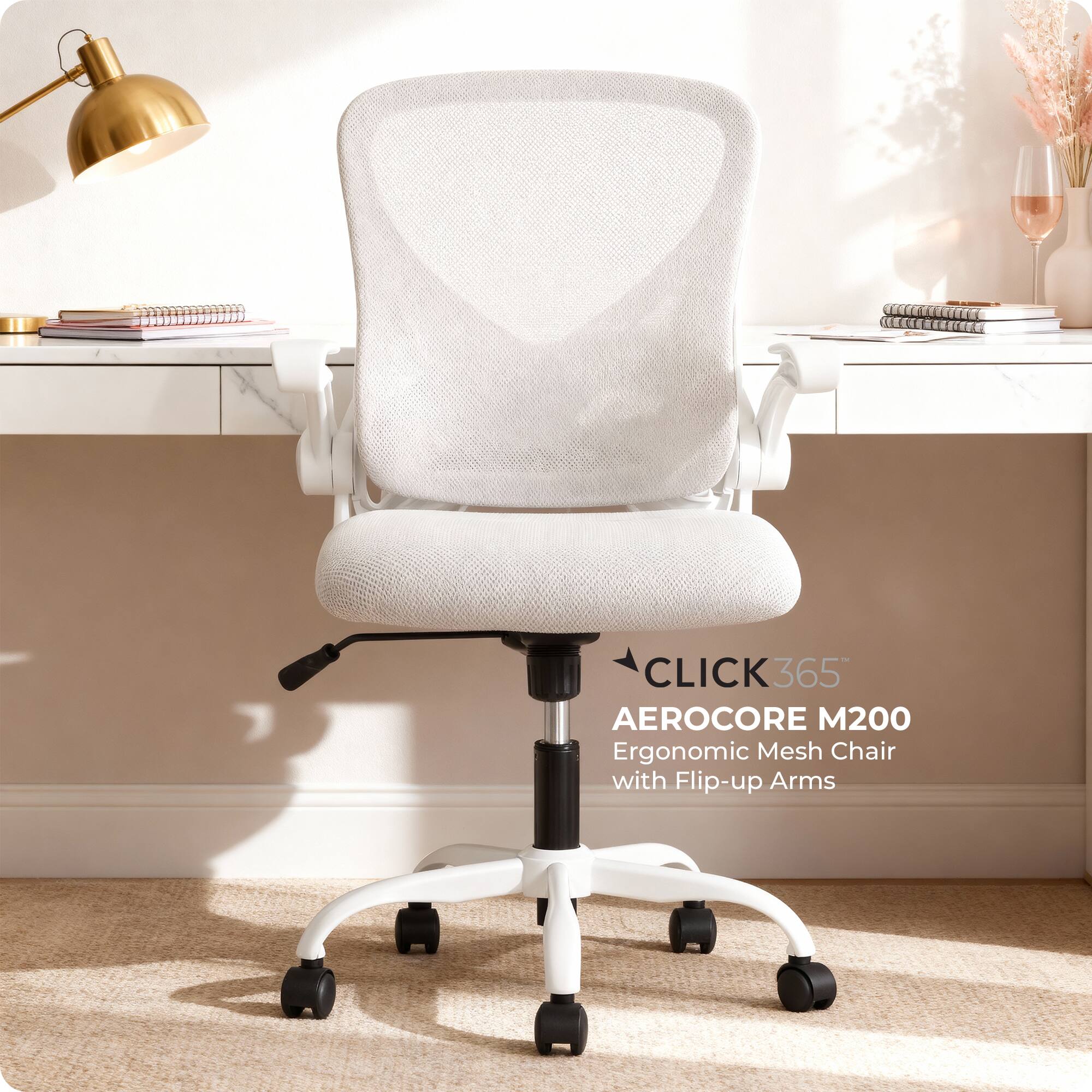 CLICK365 AEROCORE M200 Ergonomic Mesh Chair with Flip-up Arms