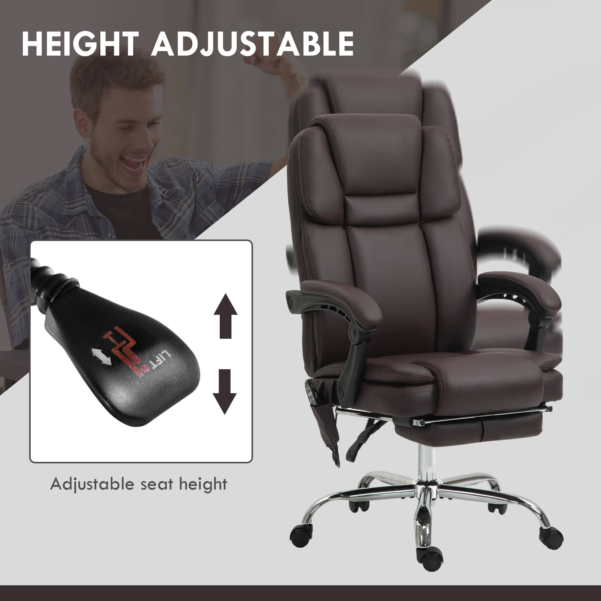 HEIGHT ADJUSTABLE  
Adjustable seat height