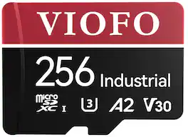VIOFO - 256GB Industrial Grade microSD Card, U3 A2 V30 High Speed Memory Card with Adapter, Support Ultra HD 4K Recording