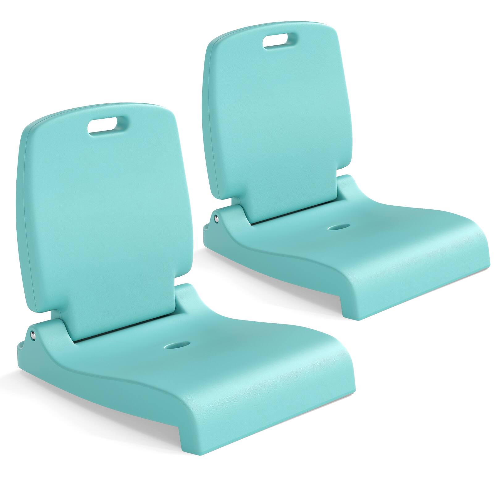 Front. Gymax - Gymax 2PCS Poolside Chairs for Edge of Pool Foldable Outdoor Pool Chair Green - Green.