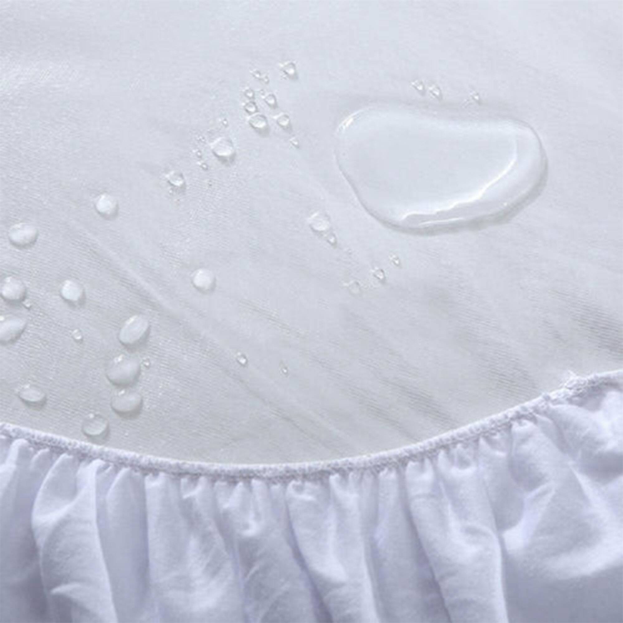 Alt View 5. Sleepgram - Sleepgram Breathable Sweat Proof Cotton Cover Mattress Protector, Queen, White - White.