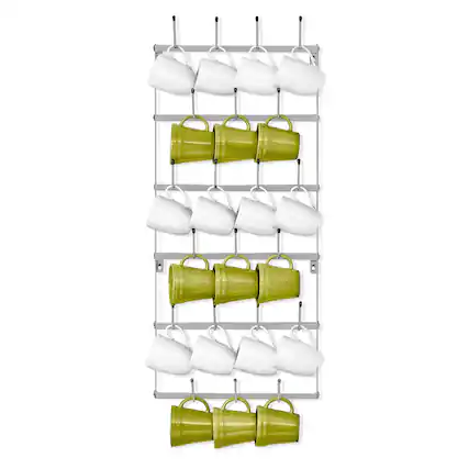 Front. Sorbus - Sorbus 6-Tier Wall Mounted Metal Mug Holder Rack - Display Organizer for Coffee Mugs, and More - Silver Small.