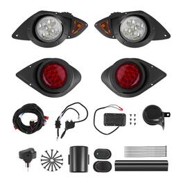 VEVOR - Golf Cart Light Kit, 12 Volt,Street Legal LED Headlight and Taillight Kit with Wiring Harness, Turn Signals,Hazard Light - Black
