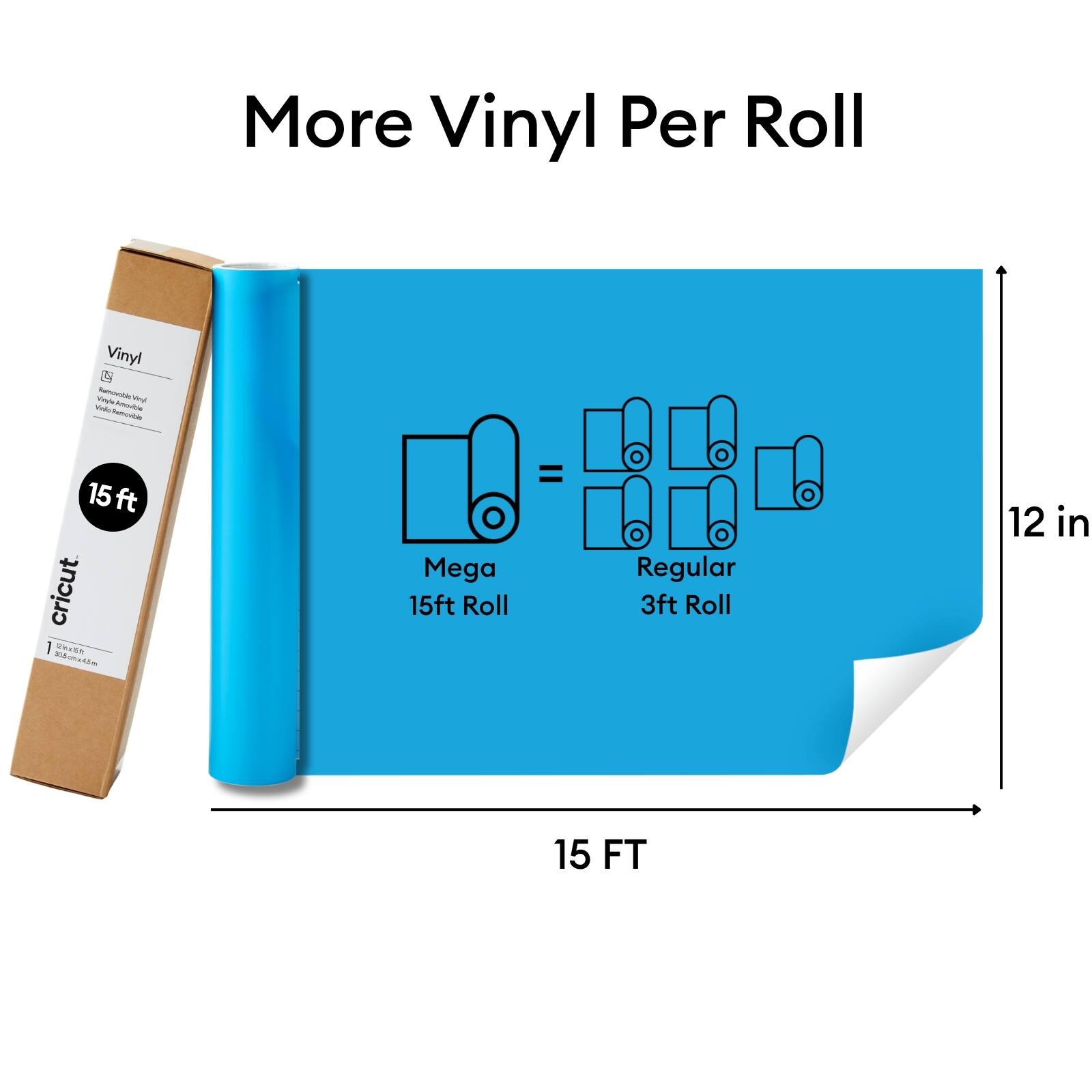 More Vinyl Per Roll

Mega 15ft Roll = Regular 3ft Roll

15 FT

12 in