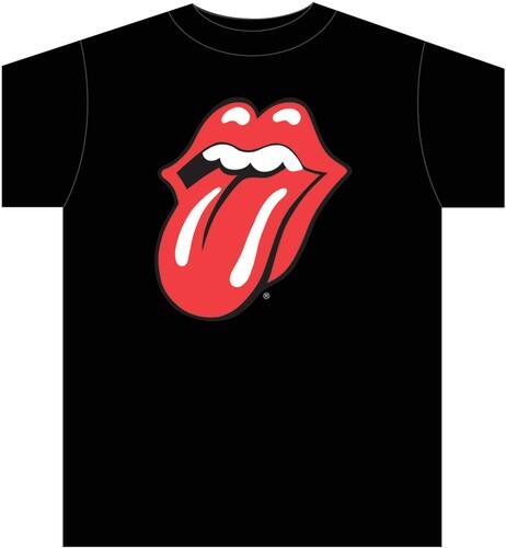 Front. PopMarket - The Rolling Stones - The Rolling Stones Classic Tongue Black Unisex Short Sleeve T-shirt Small   - APPAREL - Multicolor.