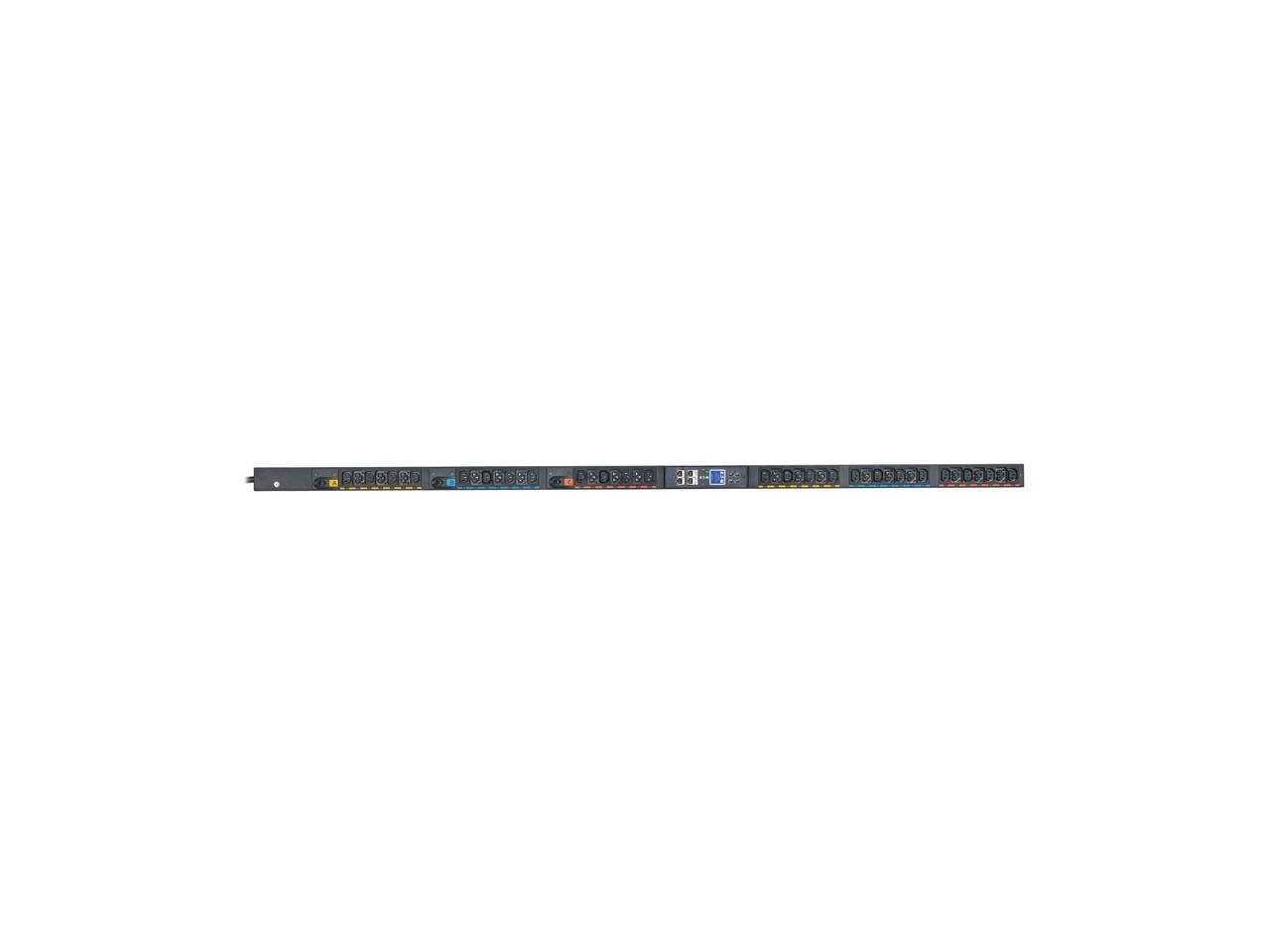 Alt View 1. Eaton - Eaton EVMAL630X Single-Phase Managed Rack PDU G4, 208V, 42 Outlets, 24A, 5.8kW, L6-30 Input, 10 ft. Cord, 0U Vertical - Black.