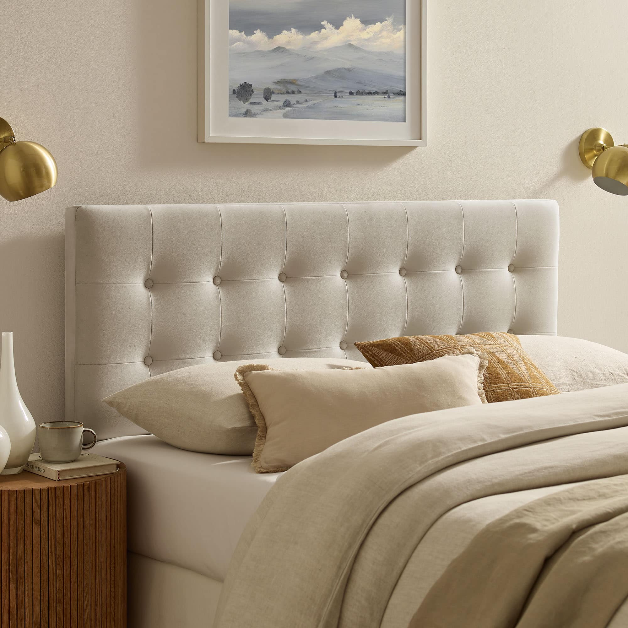 Emily Biscuit Tufted Performance Velvet Headboard by Modway - Alabaster price history on PriceWatchPro