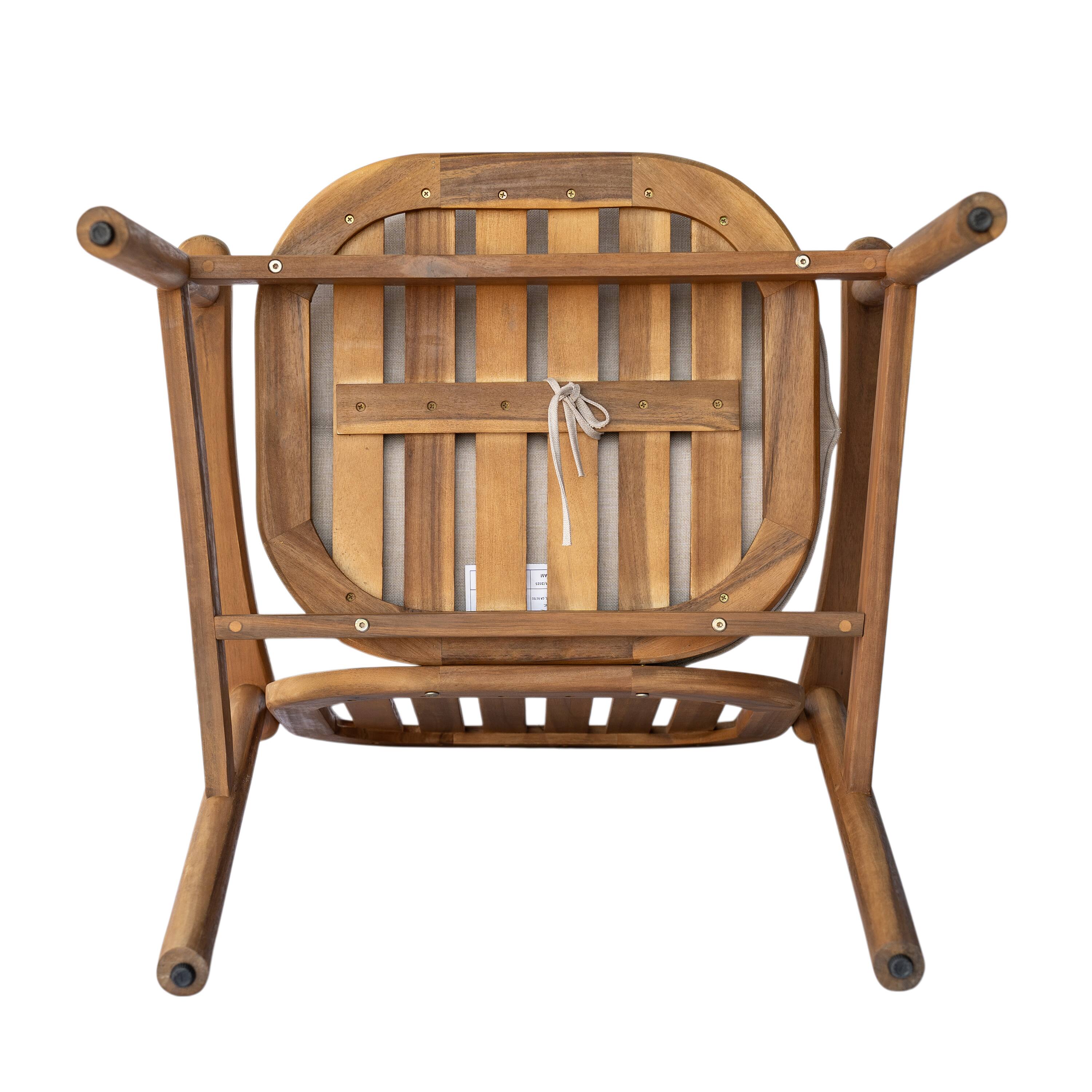 Alt View 6. Mondawe - Set of 2 Dining Chair With Cushion - Teak+ Beige.