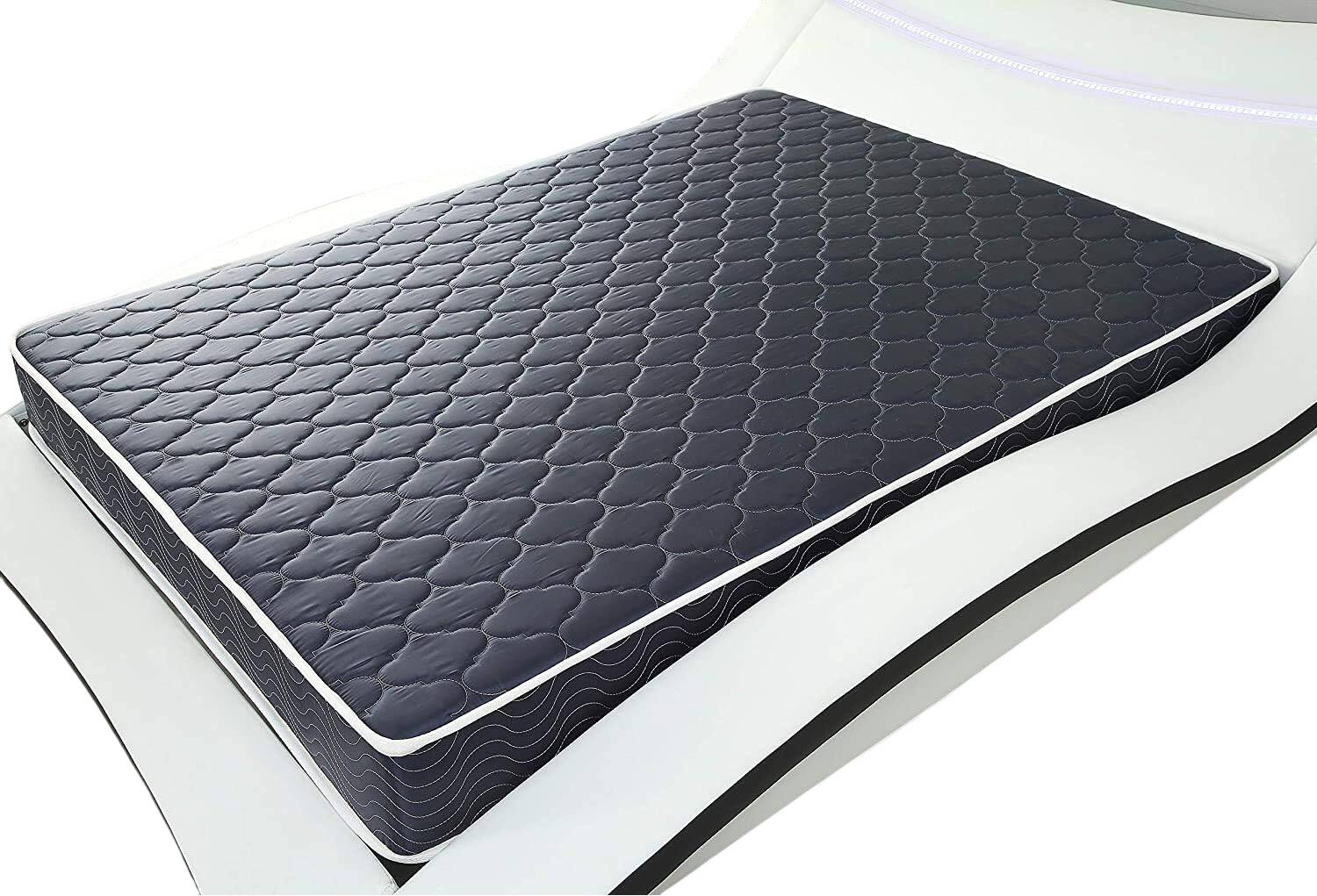 Glintex - 6" Twin Waterproof High-Density Foam Mattress with Diamond-Quilted Breathable Cover, Eco-Friendly Packaging - Black+Blue