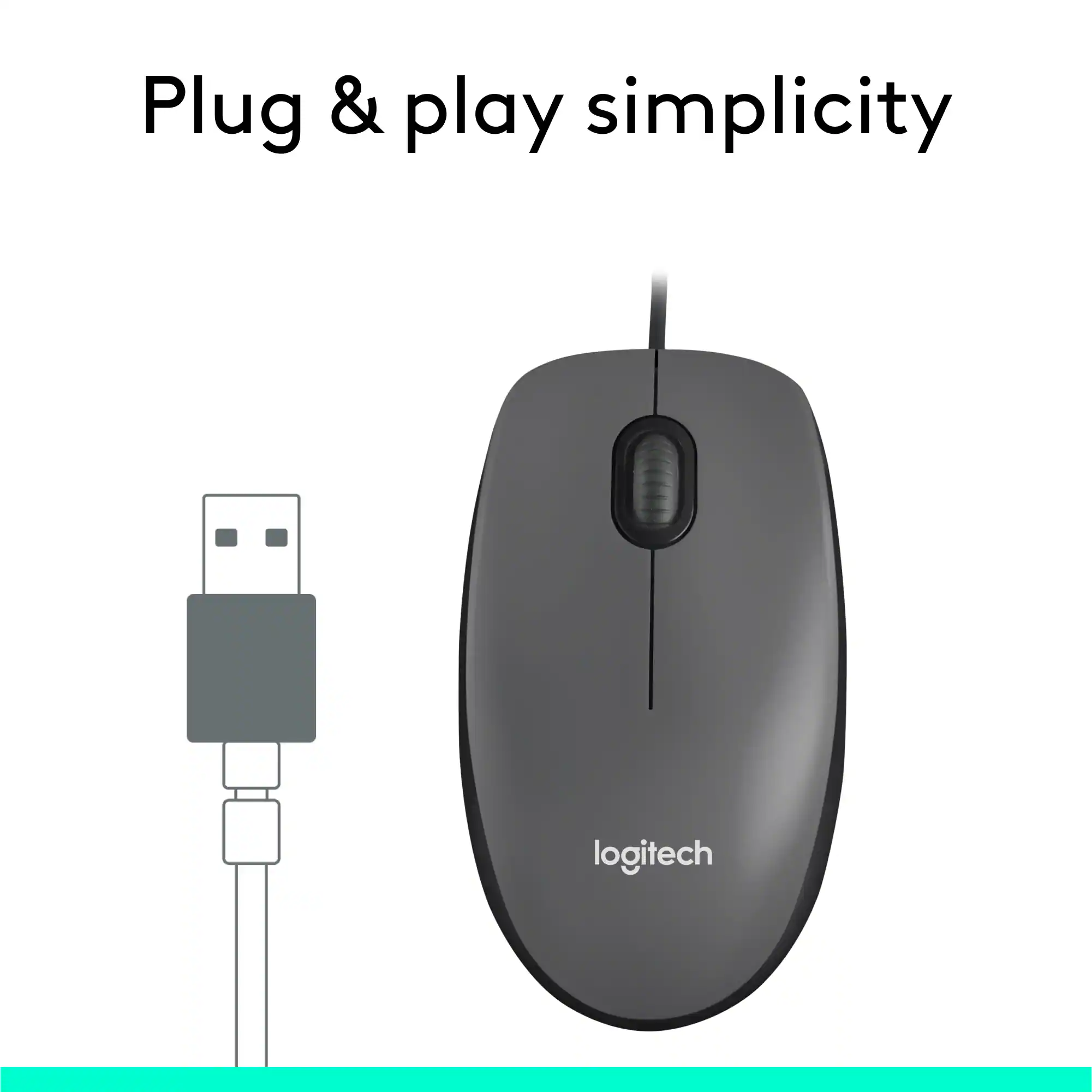 Logitech M100 Wired Optical Ambidextrous PC Mouse with 1000 DPI Optical ...